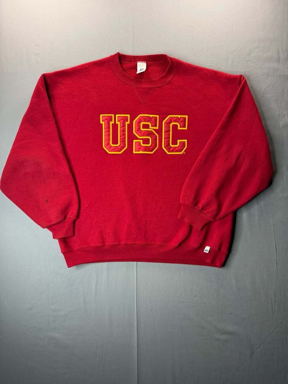 Vintage Russell Athletic USC Sweatshirt XL Red College Trojans Crewneck